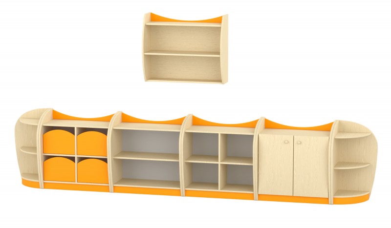 Marci szekrénysor, juhar - narancs V.