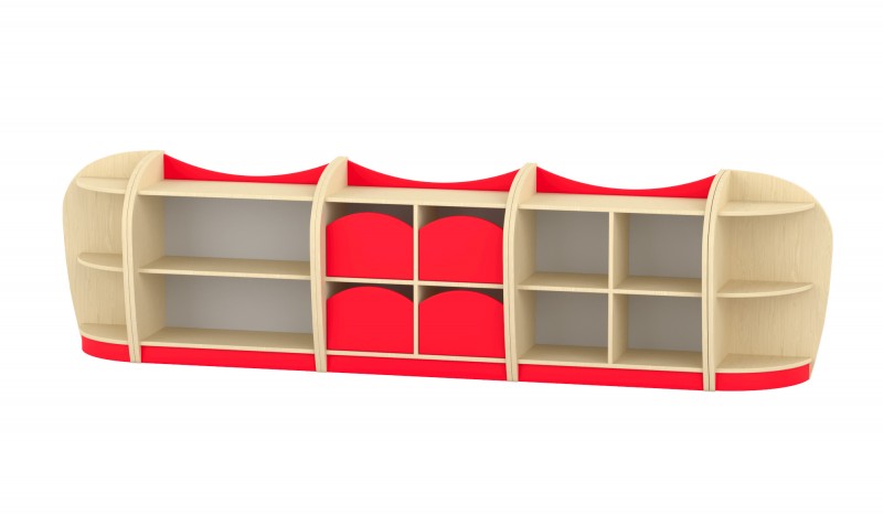 Marci szekrénysor, juhar - piros VI.