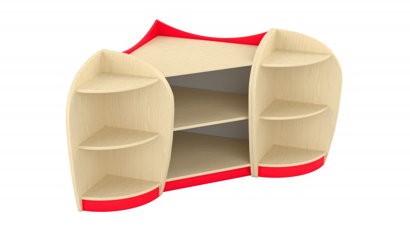 Marci sarokszekrény, juhar - piros VII.