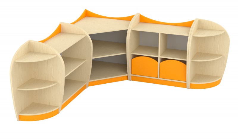 Marci sarokszekrénysor, juhar - narancs VIII.