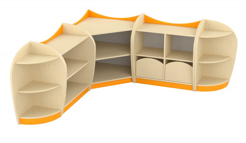 Marci sarokszekrénysor, juhar - narancs VIII.