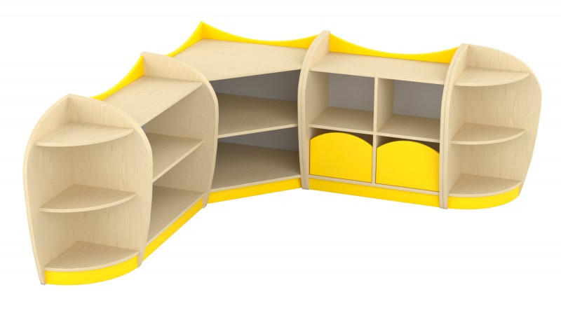 Marci sarokszekrénysor, juhar - sárga VIII.