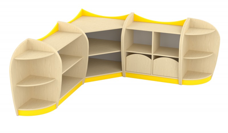 Marci sarokszekrénysor, juhar - sárga VIII.