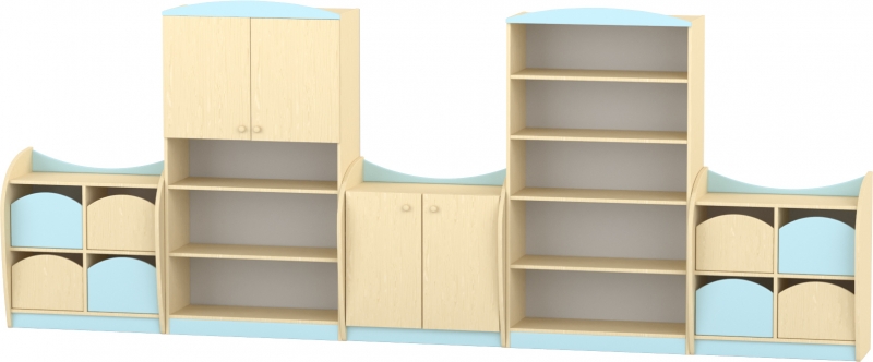 Marci szekrénysor, juhar - pasztellkék XVII.