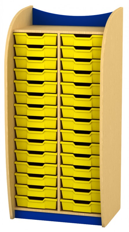 Marci szekrény II. - 30 tálcás, juhar - kék