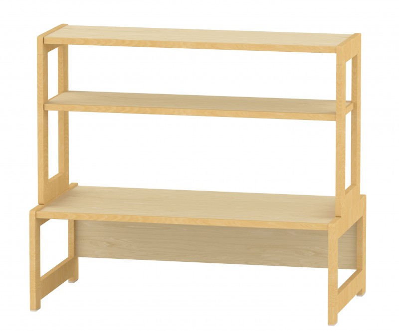 Térelválasztó polc - Juhar színű polcokkal