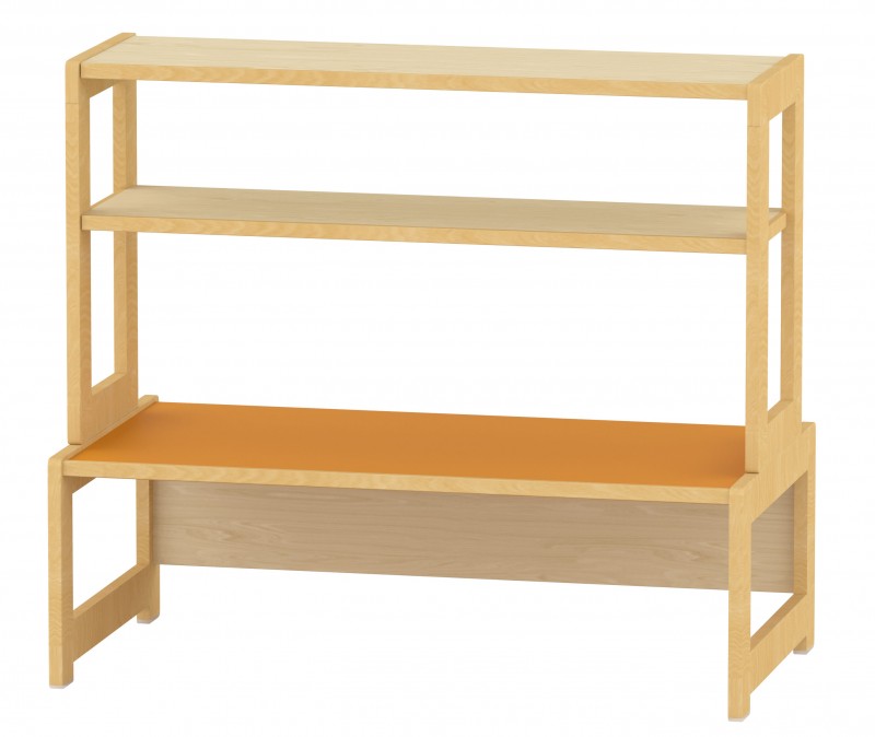 Térelválasztó polc - Juhar - Narancs polcokkal