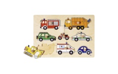 Fogantyús puzzle - szirénázó járművek 12 hó+ gk57996n