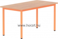 Emese juhar téglalap asztal - narancs fém lábbal, 52 cm