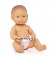 Európai baba - fiú, kopasz, fürdethető, 32 cm 10 hó+