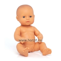 Európai baba - lány, kopasz, fürdethető, 32 cm 10 hó+