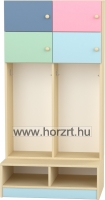 Gyermek öltözőszekrény - 4 ajtós, 4 személyes 60x40x180 cm